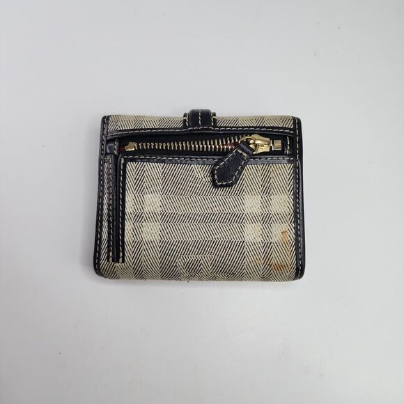 Dooney & Bourke Small Tote Bag & Wallet Set Plaid Canvas Leather Trim USA - Picture 14 of 16